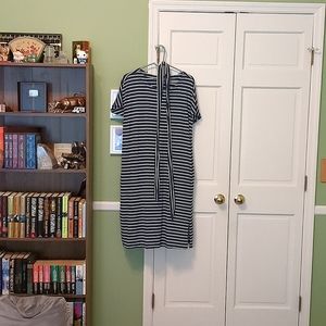 Wool& Cora Shift Dress in Breton Stripe, Size XL